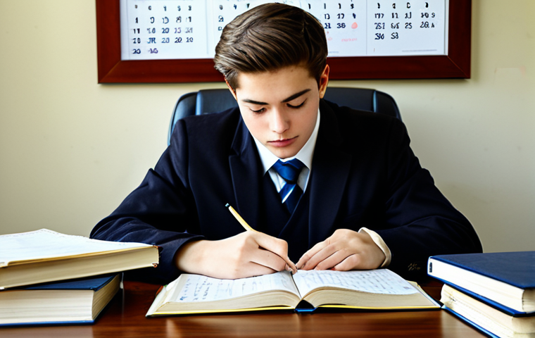 **

"A student fully clothed, in appropriate attire, sitting at a desk covered in handwritten notes and law books, safe for work. Focused expression, highlighting diligent study and preparation, perfect anatomy, correct proportions, natural pose. The scene is a brightly lit, tidy study room with a calendar marked with an exam date. Professional, family-friendly, high quality."

**