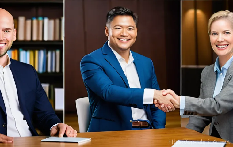 노무사 이직 성공을 위한 준비 - **Prompt 2: AI as a Human-Centric Companion in HR**
    "A clean, minimalist office setting where a ...