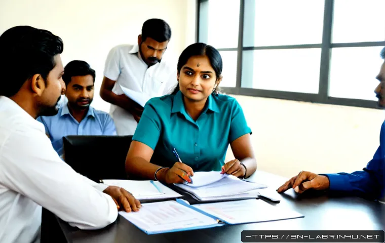 Home 17 공인노무사와 관련된 산업 동향 - Photorealistic modern labor law consultation in a bright Dhaka office, a professional Bengali labor ...